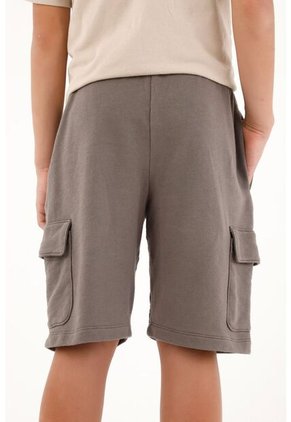 Bermuda Cargo Con Pretina Elástica Gris Para Niño