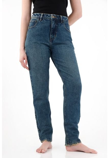 Jean Mom Tiro Alto Con Desgastes Para Mujer