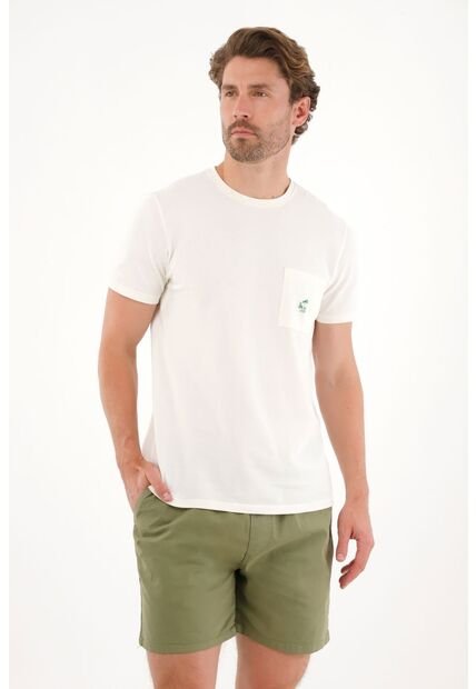 Tennis Camiseta En Tela Con Textura Cruda Para Hombre