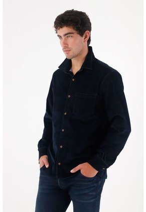 Tennis Camisa Clásica De Tacto Suave Azul Para Hombre