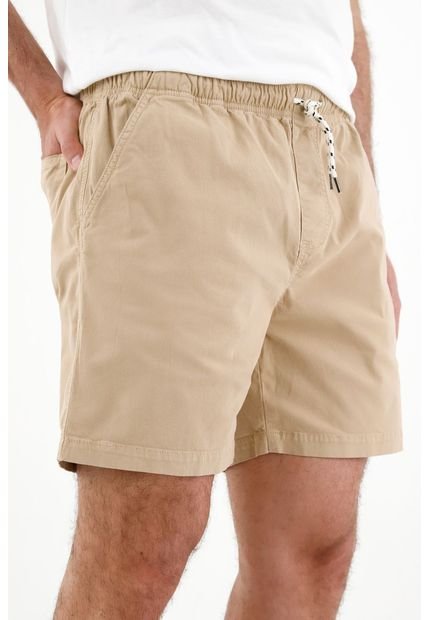 Bermuda Café Con Pretina Elástica Para Hombre