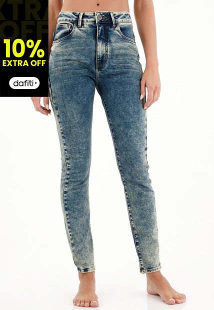 Jean Jegging Tiro Alto Con Dirty Para Mujer