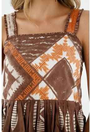 Camisa Estampada De Tiras Para Mujer