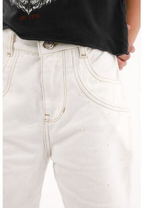 Jean Recto Crudo Con Apliques Para Niña