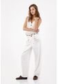 Tennis Pantalón Wide Leg Con Taches Metálicos En Algodón Blanco Para Mujer de Tennis