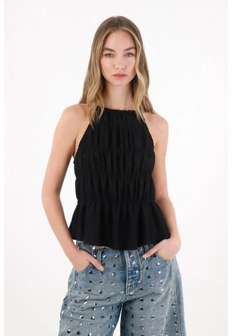 Tennis Camisa Cuello Halter Negra Para Mujer Tennis