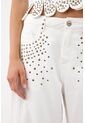 Tennis Pantalón Wide Leg Con Taches Metálicos En Algodón Blanco Para Mujer de Tennis