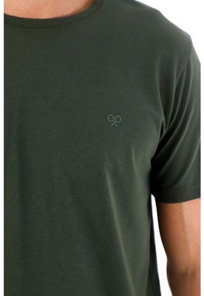 Camiseta Manga Corta Verde Para Hombre