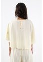 Tennis Camisa Para Mujer En Viscosa Amarillo Vainilla Fit Relajado Con Mangas Tipo Capa de Tennis
