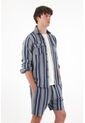 Camisa Manga Larga Con Diseño A Rayas Para Hombre de Tennis