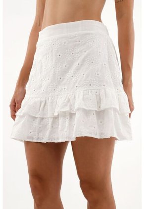 Falda Blanca En Ojalillo Para Mujer