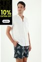 Pantaloneta De Baño Azul Estampada de Tennis