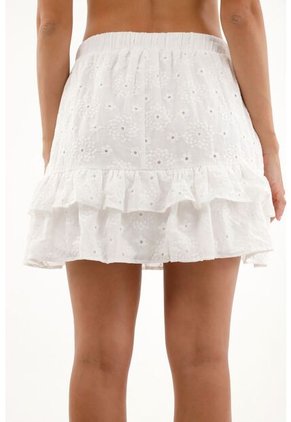 Falda Blanca En Ojalillo Para Mujer