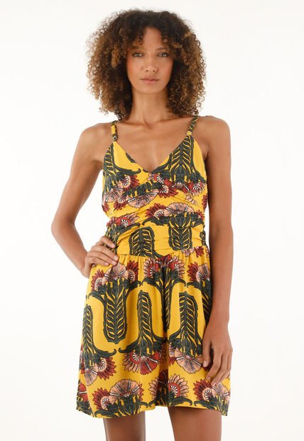 Vestido Con Estampado De Flores Corto Para Mujer