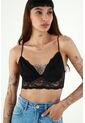Top Con Encaje Negro Para Mujer de Tennis