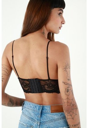 Top Con Encaje Negro Para Mujer