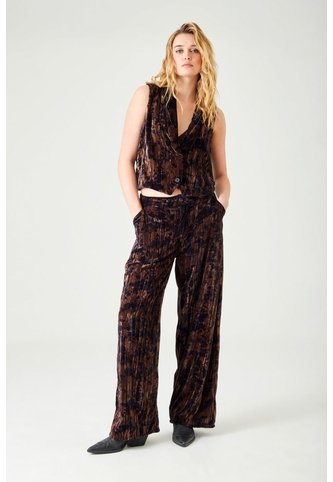 Tennis Pantalón Wide Leg En Terciopelo Café Para Mujer Tennis
