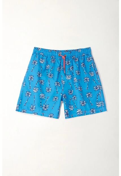 Tennis Pantaloneta De Baño Estampado Palmeras Para Hombre