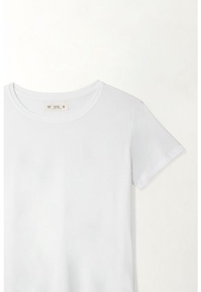 Tennis Camiseta Blanca Cuello Redondo Para Mujer