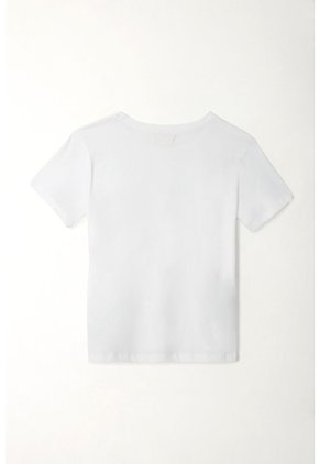 Tennis Camiseta Blanca Cuello Redondo Para Mujer