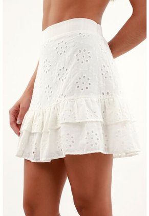 Falda Blanca En Ojalillo Para Mujer
