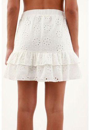Falda Blanca En Ojalillo Para Mujer