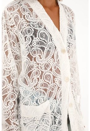 Tennis Kimono En Encaje Crudo Para Mujer