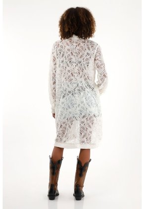 Tennis Kimono En Encaje Crudo Para Mujer