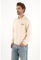 Tennis Buzo Tipo Polo Con Mini Estampado Crudo Para Hombre de Tennis