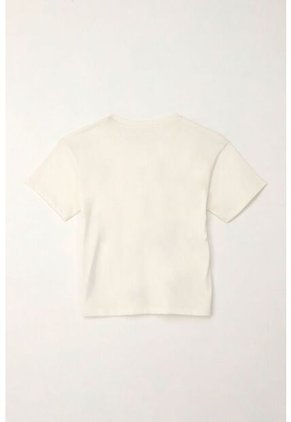 Camiseta Básica Estampada Con Apliques Crudo Para Niña