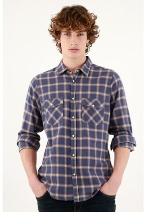 Tennis Camisa Preteñida Azul Para Hombre