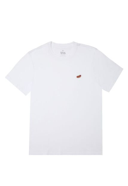 Tennis Camiseta Con Bordado Blanca Para Hombre