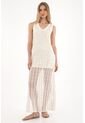 Tennis Vestido Largo En Tejido De Crochet Crudo Para Mujer de Tennis