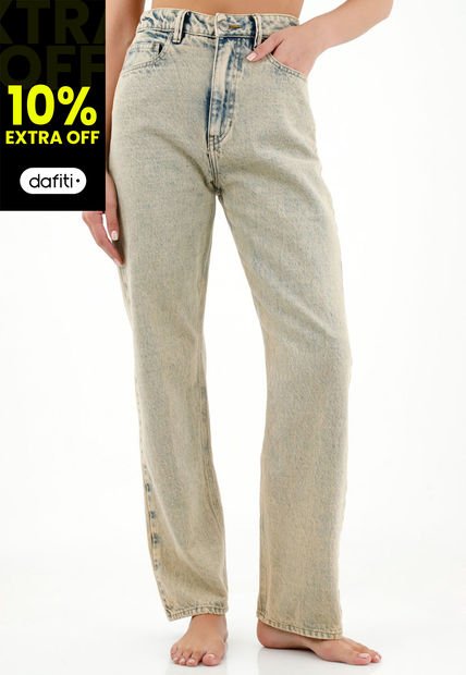 Jean Azul De Tiro Alto Para Mujer