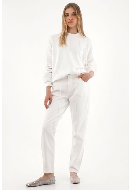 Tennis Jean Mom De Tiro Alto En Denim Crudo Para Mujer