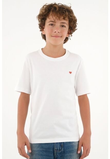 Camiseta Blanca Manga Corta Para Niño