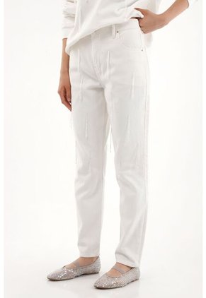 Tennis Jean Mom De Tiro Alto En Denim Crudo Para Mujer