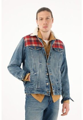 Tennis Chaqueta Tipo Trucker Forrada En Ovejo Para Hombre