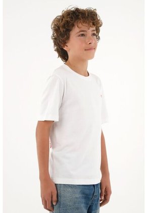Camiseta Blanca Manga Corta Para Niño