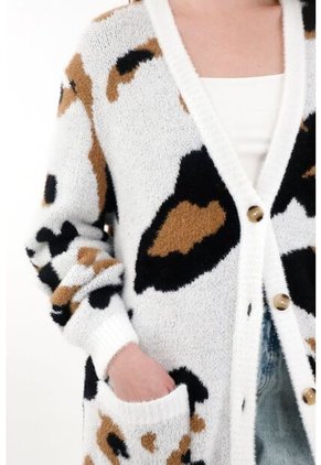 Tennis Buzo Afelpado Oversize De Animal Print Para Mujer