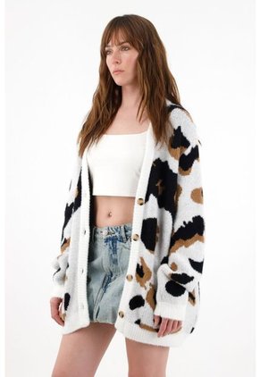 Tennis Buzo Afelpado Oversize De Animal Print Para Mujer