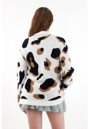 Tennis Buzo Afelpado Oversize De Animal Print Para Mujer