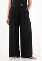 Tennis Pantalón Wide Leg Con Tablas Negro Para Mujer de Tennis