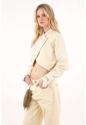 Tennis Abrigo Crop Con Diseño Cruzado Amarillo Para Mujer