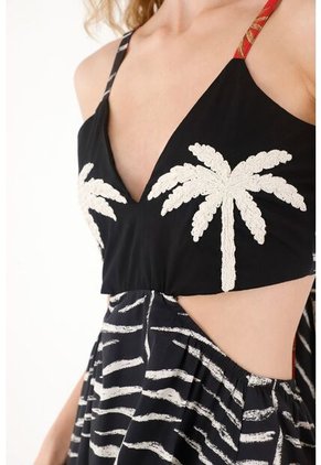 Tennis Vestido Largo Estampado Cut Out Para Mujer