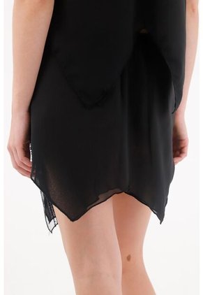 Tennis Falda Corta De Lentejuelas Negra Para Mujer