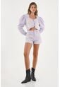 Chaqueta Morada Con Bordados Decorativos Para Mujer de Tennis
