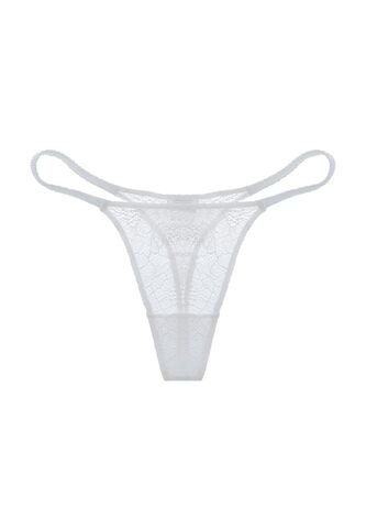 Tennis Panty Tipo Tanga En Encaje Blanco Para Mujer Tennis