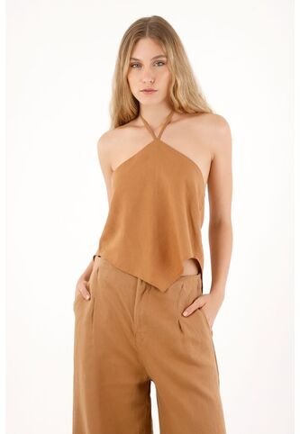 Tennis Camisa Con Escote Halter Café Para Mujer Tennis