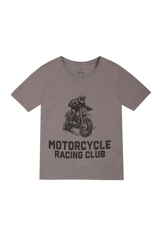 Camiseta Gris Con Estampado Frontal Para Niño Tennis